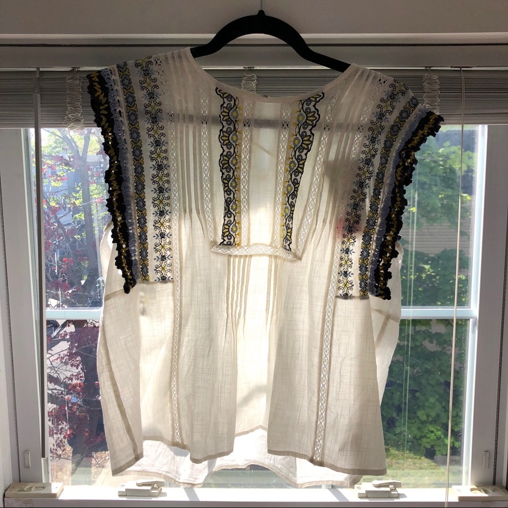 Zara embroidered top